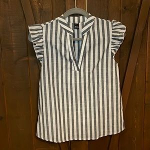 XS Shein gray/white striped cotton sleeveless top